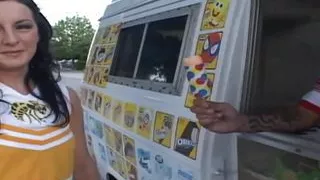 Doggy ponding sex inside ice cream van with melissa matthews