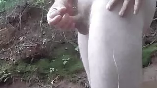 Cum and tease in the woods