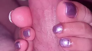 Handjob foot job frenulum teasing my Latinamala teen