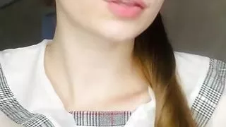 Beautiful striptease from a petite brunette