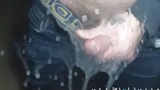 (edging) Huge Cumshot On The Mirror After A Good Handjob