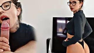 Tattooed beauty Sucks cock with gusto!