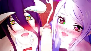 Albedo And Shaltear Revived Ainz ???? Overlord Anime Hentai