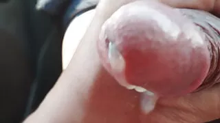 Solo masturbating in the car