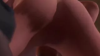 Fucking a Sexy Redhead Chick  Doggy style on the Sofa - 3D Porn Short Clip