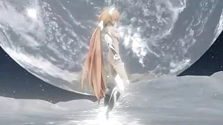 Angela Balzac Hentai Nude Dancing on the Moon Armored Girl 3D - RandomMMD - White Armor Color Edit Smixix
