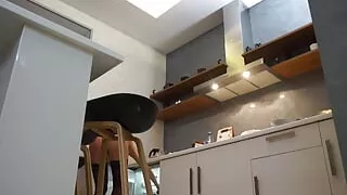 POV video of my hot stepsis making dinner for two naked