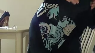 Cougar big tit stepmom tells stepson how to jack off