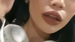 Emma Thai Playing with Her Wet Pussy in Public Airport Toilet