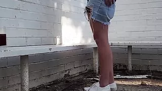 Exporing an Abondoned Sports Building for a Foto Shoot and She Got Horny