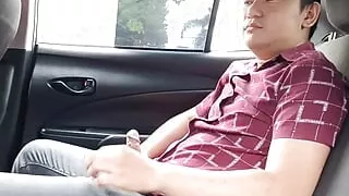 Outdoor Masturbating in the Taxi