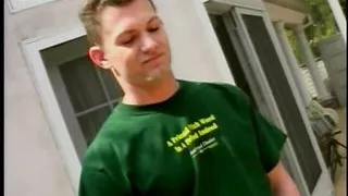 Blonde babe takes a hardcore pounding from behind outdoors