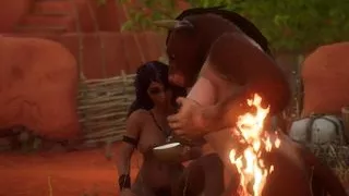 Mulatta is having a good time with Cowgirl - Wild Life