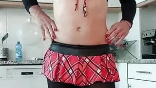 Hot sissy showing bubble butt and big cock