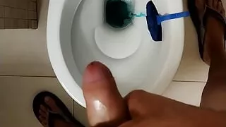 Cum in toilet