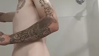 Stroking in the shower