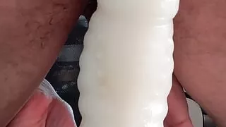 xTreme anal gape rosebud after ballsdeep riding Bad Dragon Flint L