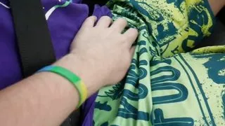 Touching Alex's cock while he is driving a car