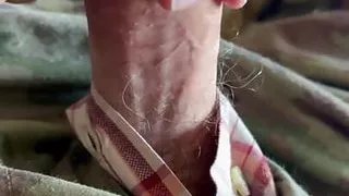 SUPER HOT - US Army Solider shoots load of cum on his boot!