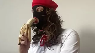Banana sucking sissy slut