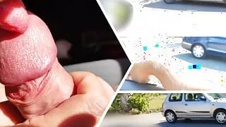 Dick flash - A girl caught me jerking off in the car and help me cumshot - MissCreamy