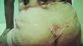 Chubby Wife dancing in pink fishnet tights Hot Wife