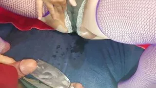 Fun Cum and Piss Play with Glassware