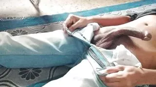 Skinny slim indian boy showing his huge cock and balls and balls having black cock mota lund big lund