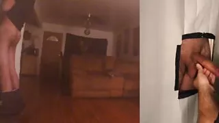 Sucking Str8 Latino cock at my glory hole