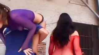 Horny Ladies Kami Andrews and Tyla Wynn Fuck Hard on the Couch