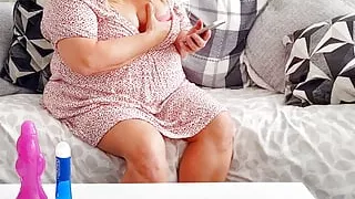 Wholesome Housewife Fills Her Hairy Fuckhole With Her Obscene Dragon Dildo