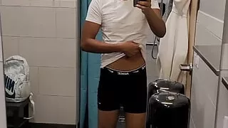 Miguel Brown Stripping Naked at the gym