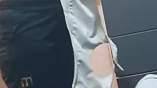 Step mom reveals her big tits by taking off her bra making step son dick harder