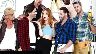 ADULT TIME - Kendra Cole's Gets GANGBANGED By Construction Workers! AIRTIGHT TP AND HARDCORE DP!