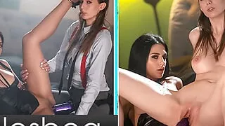 Lesbea Mia Trejsi and big tits Swedish babe dominant lesbian strapon orgasm