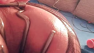 Ass stretching on the tied pleasure object part 2 of 3