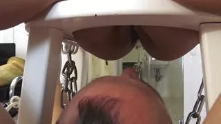 pissing chair face sitting