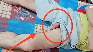 Wow First time touch my stepbrother big monster cock giving handjob till cum