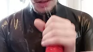 pervert cam session with Red Dildo