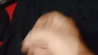 Bi guy jerking his rock solid cock