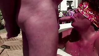 Wife Sucks Big Cock Blindfolded and Is Suprised by Huge Load Cum