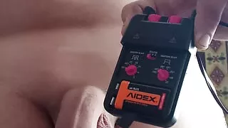 Electro stime. Love BDSM. Cum. Electro stime toy cum