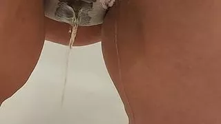 Wife Pees in Grey Panties
