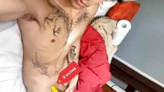 Beautiful 18 year old Milking his Fat Cock while his family is in the other room