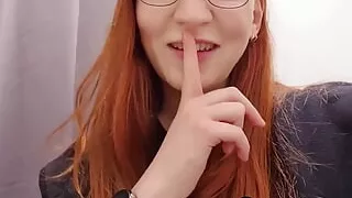 Redhead Teen Secretly Masturbates in a Public Locker Room