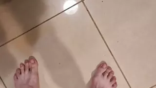 Young boy jerks off and show body