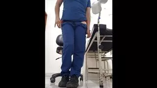 nurse walks around doing porn at work, then comes home and masturbates with wet orgasms