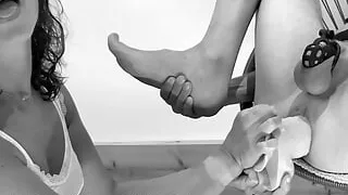 Big dildos and fisting for my man - french mistress