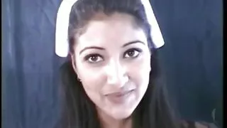 Indian nurse plays with her friend and then a dude joins
