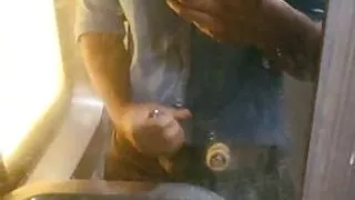 Desi guy jerking off in public train